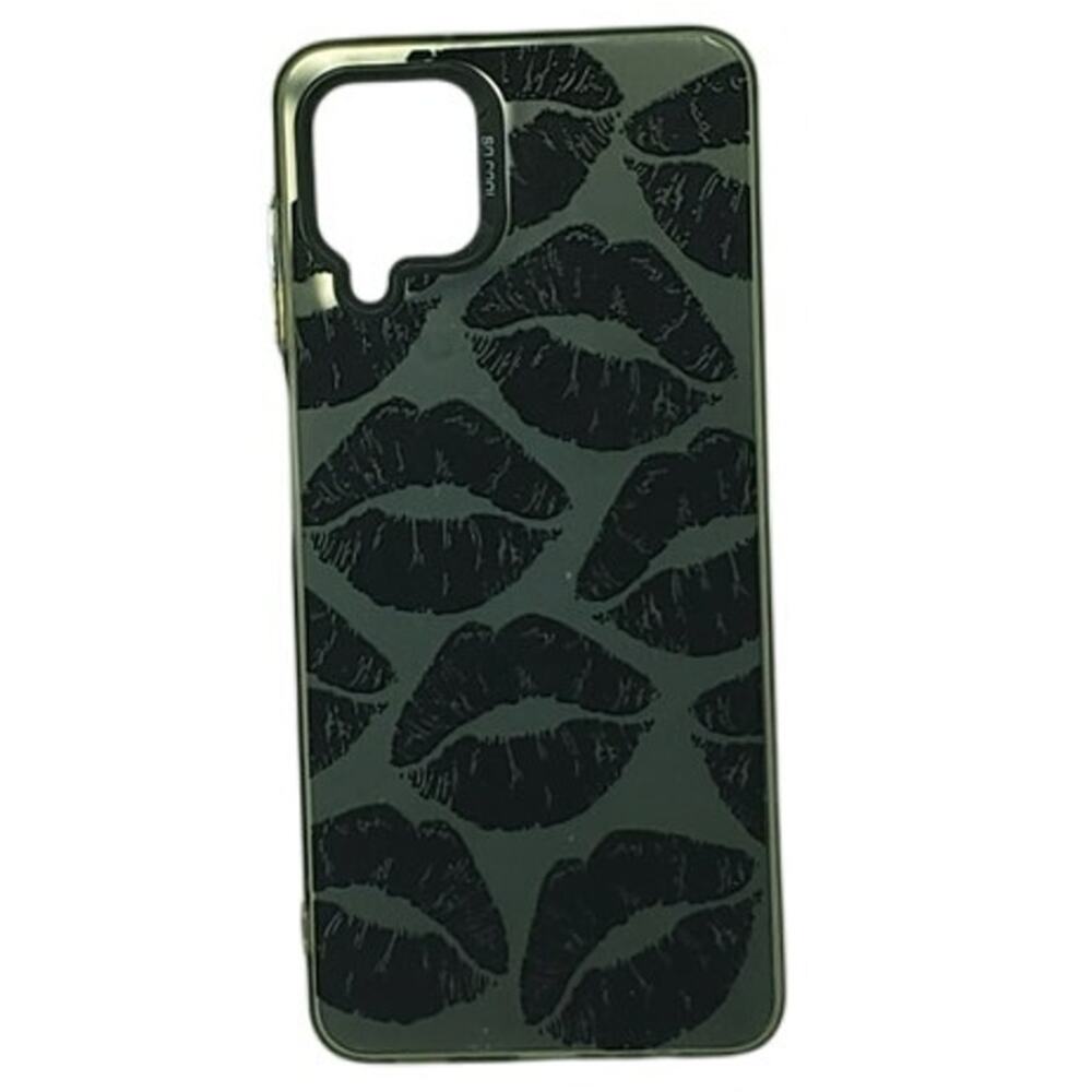 Samsung Galaxy A12 Case Black Lips Print Clear Shockproof Cover – A12